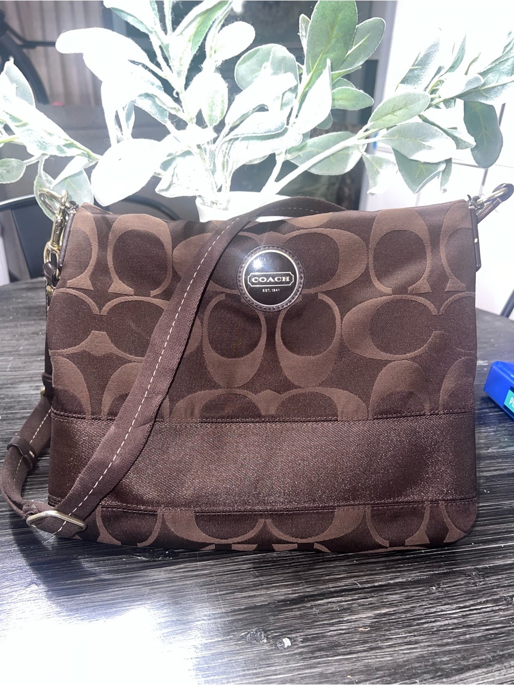 Coach Brown Signature C Logo Crossbody Bag